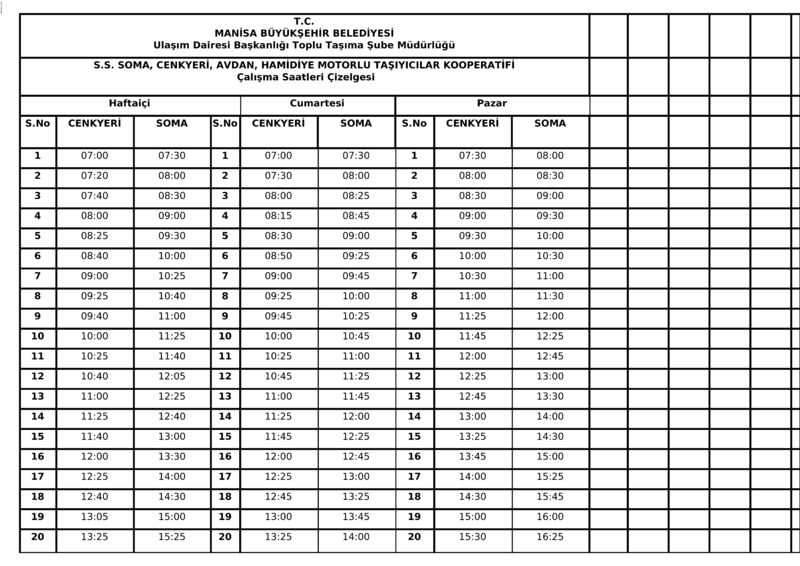 146 Manisa Otobüs Saatleri