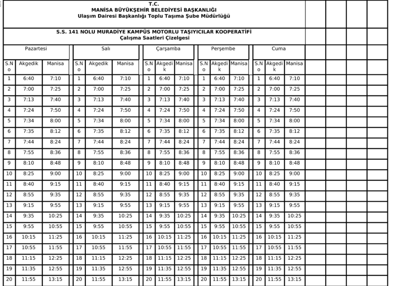 17 Manisa Otobüs Saatleri