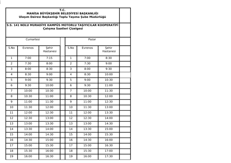 20 Manisa Otobüs Saatleri