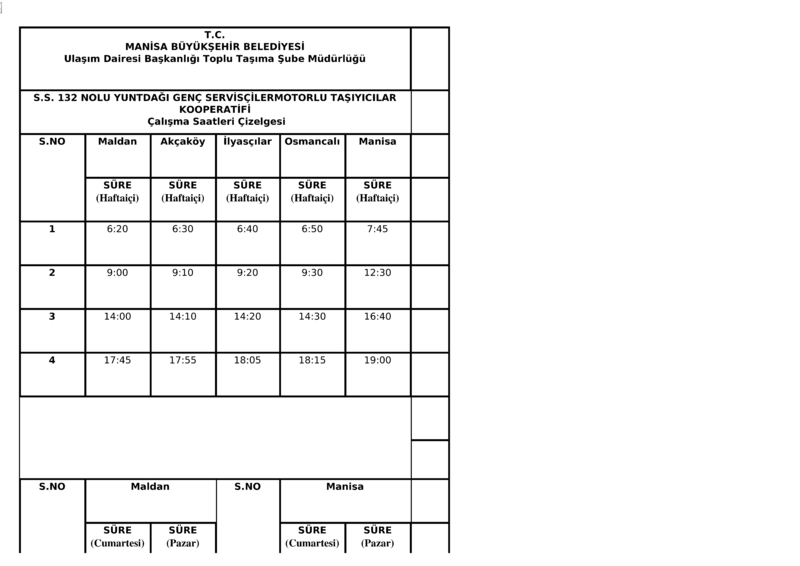208 Manisa Otobüs Saatleri