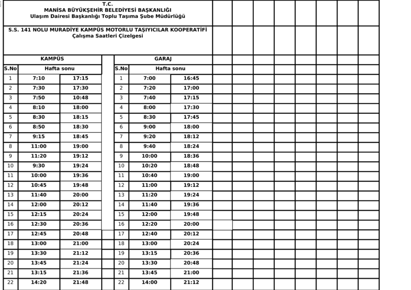 21 Manisa Otobüs Saatleri