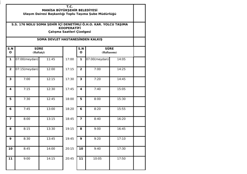 25 Manisa Otobüs Saatleri