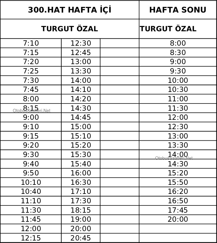 300 Manisa Otobüs Saatleri