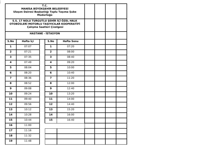 38 Manisa Otobüs Saatleri