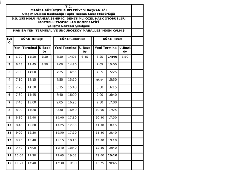 6 Manisa Otobüs Saatleri