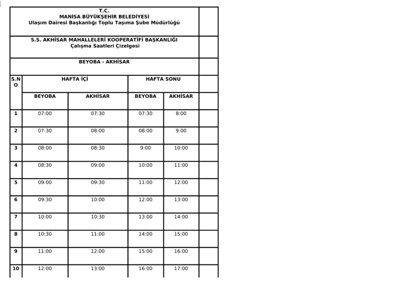 69 Manisa Otobüs Saatleri