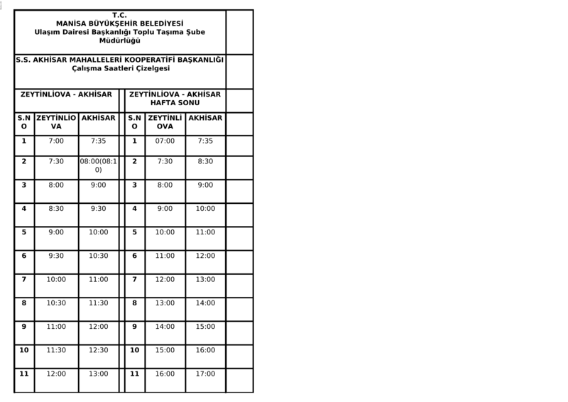 74 Manisa Otobüs Saatleri
