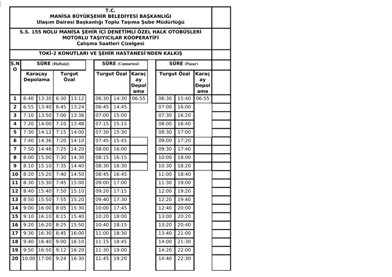 8 Manisa Otobüs Saatleri