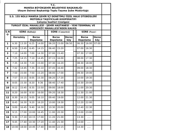 9 Manisa Otobüs Saatleri